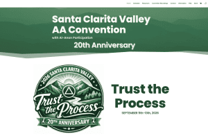 2026-05-24-SCV-AA-Central-Office Santa Clarita Valley Central Office of Alcoholics Anonymous homepage with AA Meetings and AA Events buttons.