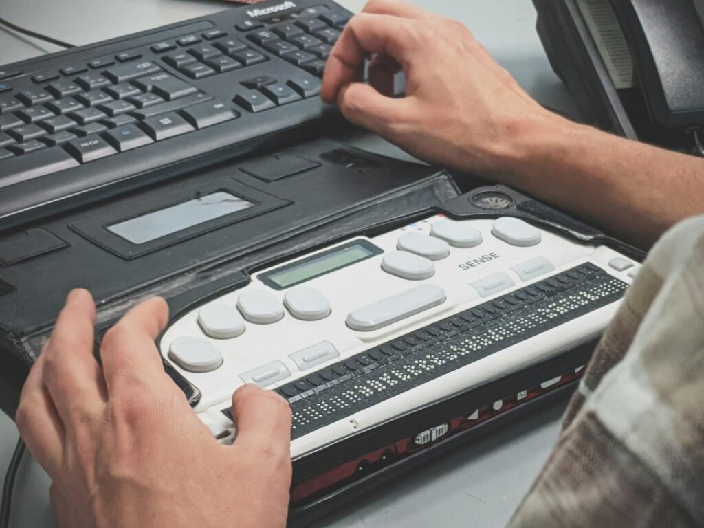 Person using assistive technology device